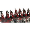 WorldWise Imports Chess Set - Resin Crusade IV Pieces on 14.5" Red & Dusky Black Faux Leather Board - 3 of 3