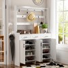 51.2'' Shoe Storage Cabinet with Coat Rack, Freestanding Shoe Rack Organizer with 3 Drawers, 2 in 1 Hidden Hall Tree for Living Room, Hallway - 2 of 4