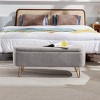 39" Modern Upholstered Storage Bench with Gold Legs, Faux Fur Entryway or Bedroom Ottoman-3irtyhousy - 2 of 4