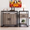 2024 New Sideboard Buffet Cabinet, Storage Cabinet with 2 Doors, Accent Console Table with Storage Space & Steel Frame and Tempered Glass Top - 3 of 4