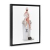 Stupell Industries Morning Brunch Glam Girl Sipping Coffee Black Floater Framed Canvas Wall Art - 3 of 4