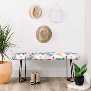 Maritza Lisa White Springs Florals Bench Pink/Black - Deny Designs - 1 of 4