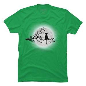 Men's Design By Humans The Cat and The Moon By Maryedenoa T-Shirt - 1 of 4
