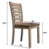 Coolbibila French Country Style Dining Chairs Set of 2,Antique Slatted Back Dining Chair Solid Wood And Upholstered Kitchen Dining Chair - image 4 of 4