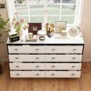 FUFU&GAGA White Modern Horizontal Multifunctional Dresser Bedroom Living Room Organiser Chest of Drawers - 3 of 4