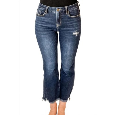 Women's High Rise Crop Flare Jeans - mica denim