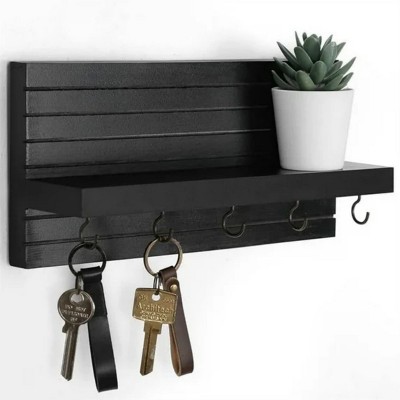 LunaLulinlk Key Holder for Wall, Decorative Key and Mail Holder Paulownia Wood Key Hanger with Mounting Hardware 9.8”W