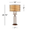 Franklin Iron Works Marlowe Industrial Table Lamp 28 3/4" Tall Bronze Metal with Dimmer Outer Burlap Inner Drum Shade for Bedroom Living Room Bedside - 4 of 4