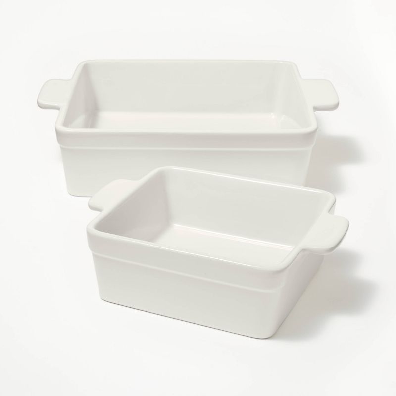2pc Stoneware Square Baking Dish Set - Figmint™, 1 of 10