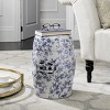 Blue Birds Garden Stool - ACS4514 - Indoor/Outdoor - Blue/White - Safavieh - 2 of 4