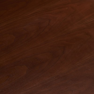 Vynxaria Warm Walnut Coffee Table 27.56" Round MDF-Veneer Top for Living Spaces