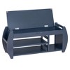 NicBex Shoe Rack Bench Shoe Storage Organizer Retro Multifunctional Storage Bench with Cushion and Curved Side Panel for Entryway - 3 of 4