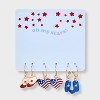 Americana Heart Boot and Hat Hoop Earring Set 3pc - Red/White/Blue - 2 of 3