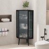 OUTSUPPLY Bathroom Storage Cabinets, Floor Coner Cabinet with Glass Doors and Shelves for Bathroom, Living Room, Bedroom - 4 of 4