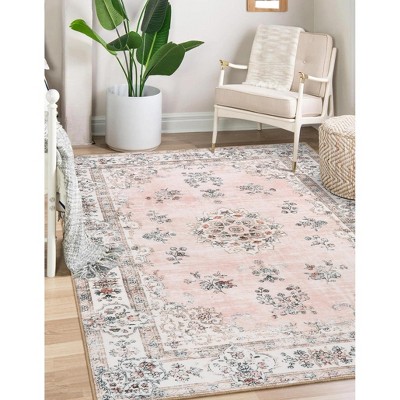 Lahome Loop Border Gradient Style Short Pile Velvet Rectangular Indoor Area Rug