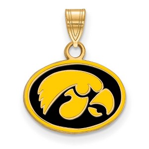 Black Bow Jewelry 14k Yellow Gold Plated Sterling Silver Iowa Hawkeyes NCAA Small Pendant - 1 of 3