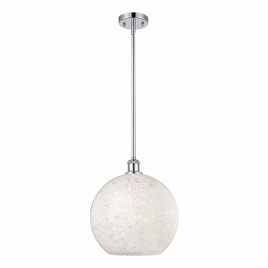 White Mouchette - 1 Light Stem Hung Pendant In Modern Style-13.5 Inches Tall and 12 Inches Wide - 1 of 1