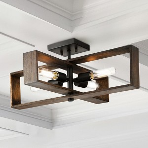 Urban Ambiance Luxury Minimalist Indoor Ceiling Light,  9-1/4''H x 24"W x 24''D,  Matte Black Finish, UHP4917 - 1 of 4