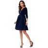 Women's Maternity Dress Velvet Retro V-Neck A-Line Dress Holiday Dress Evening Dress Wedding Guest - 2 of 4