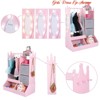 Girls' Dress up Storage w/ Light & Mirror, Kids Clothing Rack w/ Storage Bin, Girl's Open Hanging Armoire Closet - 3 of 4