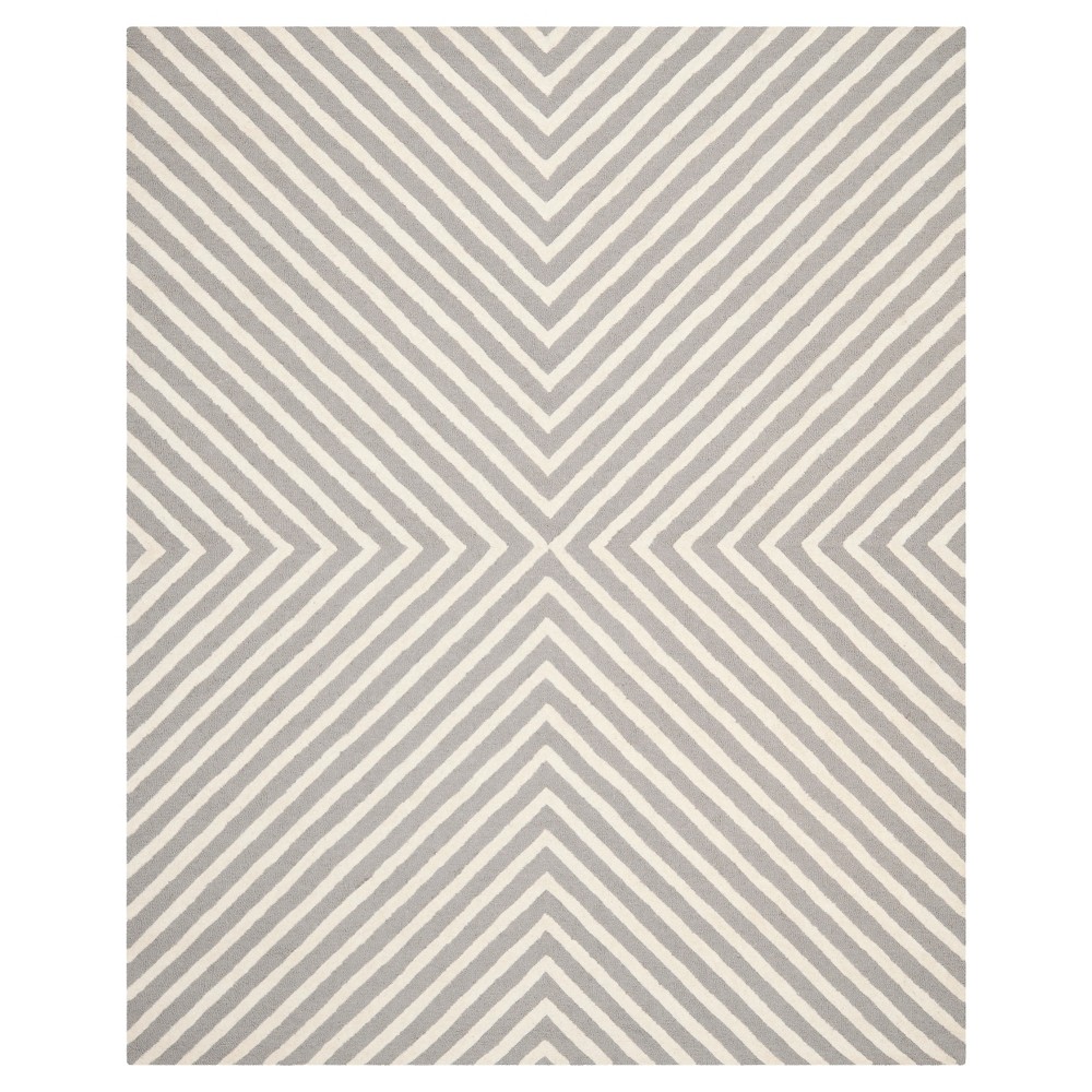 8'x10' Harper Chevron Accent Rug Silver/Ivory - Safavieh