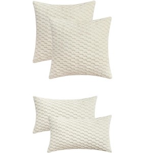 REGALWOVEN 4 Pcs Soft Fuzzy Plush Decorative Throw Pillow Covers for Sofa Couch Bed Living Room - 1 of 4