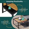 Sapphtopaz Outdoor Patio Furniture Set Lounge Outdoor Couch Conversation Patio Chairs with Wooden Coffee Table Sofa Set for Terrace, Garden - 4 of 4
