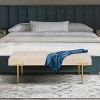 ATJafurn 48'' Modern Ottoman Velvet Bench Upholstered Footrest With Gold Metal Legs And Padded Seat  For Bedroom Living Room Entryway - 3 of 4