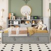 KIGFTSOD Twin Size Upholstered Daybed with Trundle, Storage Shelves, USB & Outlet - 3 of 4
