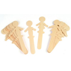 Creativity Street Natural Wood Craft Sticks, People, 5-1/2" Tall, 16 Pieces (Pack of 6) - 1 of 1