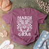 Simply Sage Market Women's Mardi Gras Mask Distressed Short Sleeve Garment Dyed Tee - 3 of 4