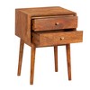 Royal Hampton  Bedside Nightstand Table with 2 Drawers and Brass Knobs, Mango Wood - 4 of 4