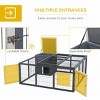 Rabbit Hutch Bunny Cage with Waterproof Roof,Indoor Outdoor Small Animal House with Run and Ventilated Doors–LAOTIES - 4 of 4