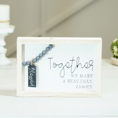 VIP Wood 10.25 in. Off-White Together Sign with Tag