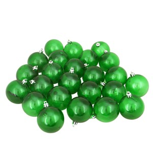 Northlight Shatterproof Transparent Christmas Ball Ornaments 2.5" (60mm) - Green - 60ct - 1 of 4