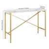 Gold Finish Console Table with Faux Marble Top - Henn&Hart - image 3 of 4