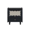 CAVINAS Wooden Nightstand with Rattan-Woven, Storage Cabinet with 1 Drawer, Bedside Table for Bedroom - 3 of 4