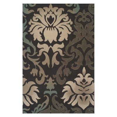 Traditional Casual Ornamental Medallion High-Traffic Sturdy Durable Damask Indoor or Outdoor Area Rug by Blue Nile Mills