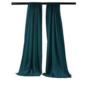 Slickblue Pack of 2 Polyester Backdrop Drapes – 96"H x 58"W, Rod Pocket, Semi Sheer, Serged Edges, 41 Colors Options - 1 of 3