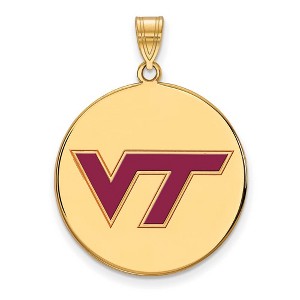 Black Bow Jewelry 14k Yellow Gold Plated Sterling Silver Virginia Tech Hokies NCAA Large Pendant - 1 of 3