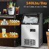 Hooure 15inch  Commercial Ice Maker Machine, 140Lbs/24 with 2 Water Inlet Modes, 45Pcs Ice Cubes 8 Mins - 2 of 4