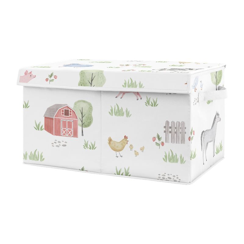 Sweet Jojo Designs Boy or Girl Gender Neutral Unisex Fabric Storage Toy Bin Farm Animals Multicolor, 1 of 6
