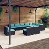 vidaXL Garden Lounge Set Black, Water blue - 2 of 4