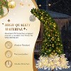 VINGLI 6ft Pre-lit Christmas Tree with Bendable Santa Hat, 300 Warm White LED Lights, Green & White Holiday Decor - 4 of 4