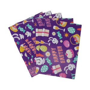 Unique Bargains Gift Wrap Paper Easter Glossy Coated Paper 27.56"x19.69" 5 Pcs - 1 of 4