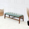 TiramisuBest Mid Century Modern Tan Leather Bench - Brown, Tan Genuine Leather, Solid Wood Entryway Bench, 16.1L x 47.5W - 4 of 4