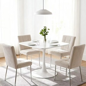 Homy Casa 23.62" Clift Square Pedestal Dining Table – Modern Café or Dining Table for Compact Spaces - 1 of 4