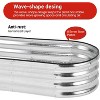 2-Pack Galvanized Raised Garden Beds, 4.5x2x1 FT Oval Metal Planter Boxes for Vegetables & Flowers, Outdoor Gardening Raised Beds with Open Bottom - 4 of 4
