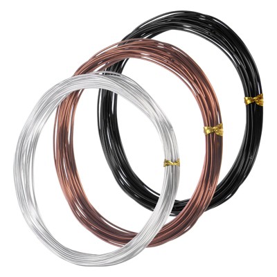 Unique Bargains Anodized Aluminum Flexible Bonsai Training Wire 3 Rolls