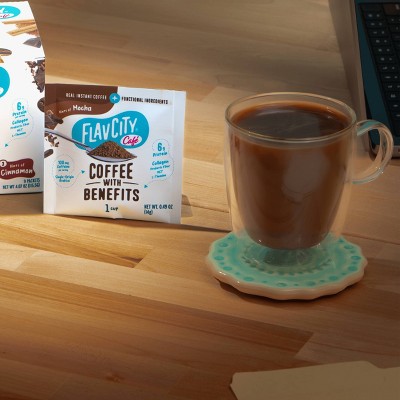 FlavCity Cafe Medium Roast Mocha Single Serve Instant Coffee - 0.49oz